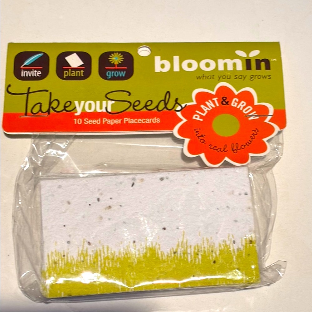 BLOOMIN SEEDED PLACECARDS: 10 per pack:
